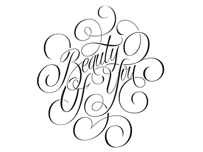 Beauty Of You - lettering project airbrush illustration lettering plotter vector