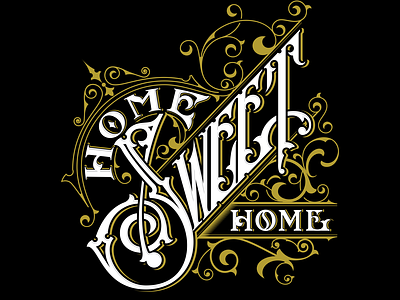 Home Sweet Home lettering poster hand illustration lettering typography vector