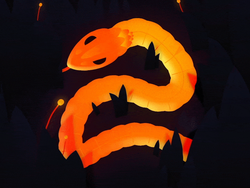 Two's company. 36 days 36 days of type 36 days of type lettering after effects animation animation 2d animation design character colour grass illustration looping orange snake tecture texture two typography