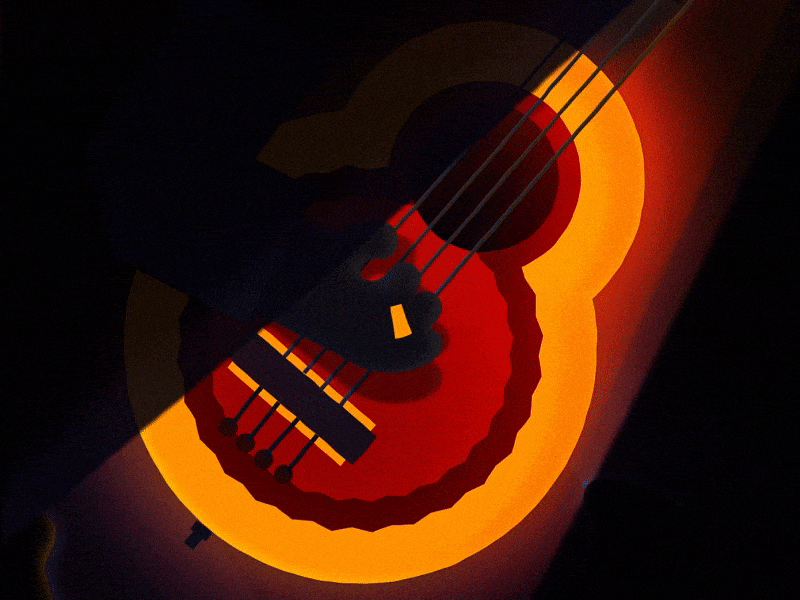 Three's a crowd. 36days 36daysoftype animation animation after effects character design gif gif animation guitar illustrator light loop music music loop orange stage three type