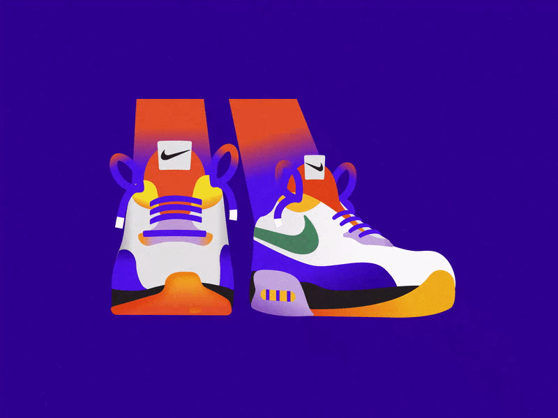 Nike Air Max 2d 2danimation after effects animation basketball character colour design illustration looping gif loopinggif nike nike running nike shoes shoes sneakers texture trainers