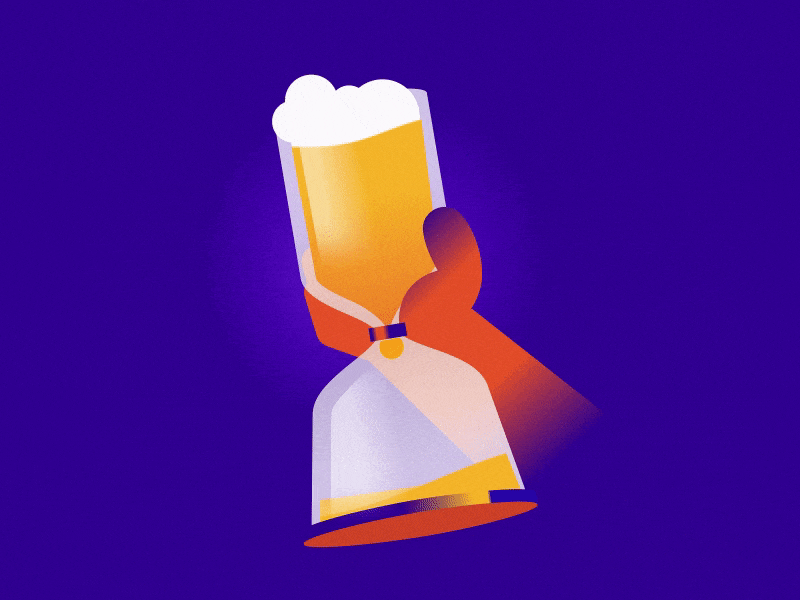 Dry January! after effects after effects animation animation beer beer label character colour design hand illustration orange texture tie