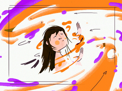 Storyboarding animation blue character colour design illustration line orange person texture type