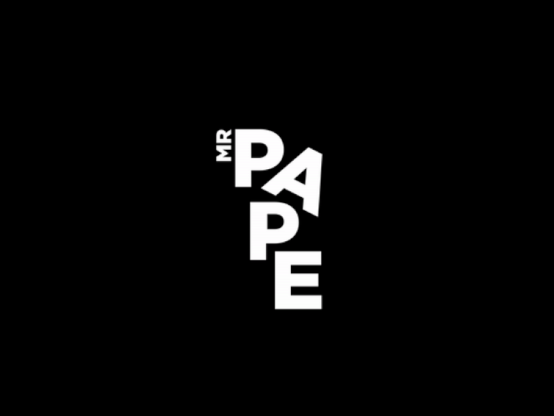 Mr Pape after effects animated logo animation animation design black black white logo motion logo movement type typography