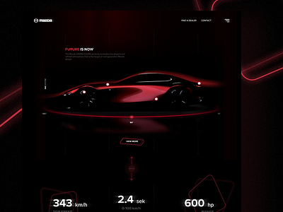 Mazda Vision car dark design key rebrand red ui ux visual web