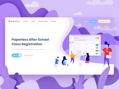 Illustration - School Software 🍭🍦🏫 custom design flat header hero illustration saas school software ui vector web