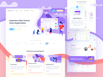 Landing Page - School Software 🍭🍦🏫 clean colorful custom design flat gradient icon illustration modern page school software ui ux web work