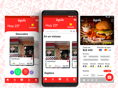 Concpeto para la app "Degusta" degusta food restaurant app reviews