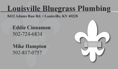 Louisville Bluegrass Plumbing Business Card business card logo