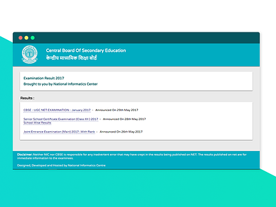 CBSE Result Site Redesign redesign ui web