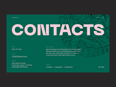 Greenpage contact page contacts landing page product design swiss typo swiss typography typography ui ux web design