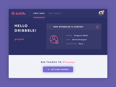 Bonjour Dribbble! debut shot design first shot hello interface shot sketch ui ux webdesign