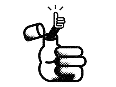 Thumbs Up! black and white design halftone hand icon illustration retro social media texture thumb