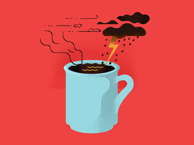 How Coffee is Made coffee cycle illustration mug rain texture thunder
