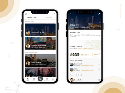 Trips App Design Concept android application design experience ios minimal profile ui user