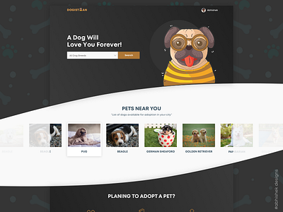 Dogistaan - Landing Page design dogs experience landing lover minimal page profile ui user website
