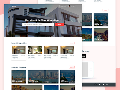 Real - Estate - Landing Page android application design experience minimal profile ui user website