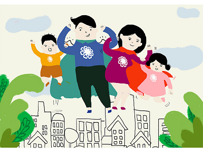 Super Family concept design digital drawing idea illustration