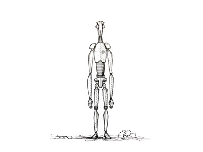 Droid a day: Grunt droids illustration pen robot sigma micron