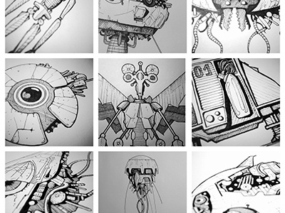 A Droid A Day drawing droids illustration pen robot sci fi science fiction sigma micron sketch sketch a day