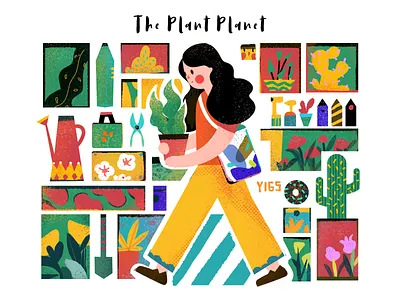 Daily exercise 018-The plant planet design flat illustration plant