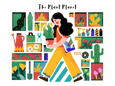 Daily exercise 018-The plant planet design flat illustration plant