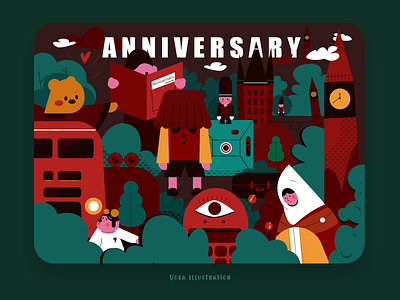 Anniversary DWTD anniversary color design emotion flat green illustration merry christmas merrychristmas