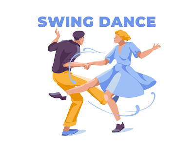 Swing dancing couple