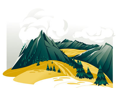 Mountain landscape art illustration landscape mountain vector vector art vector artwork