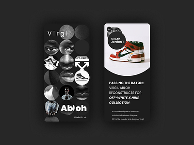 Virgil Abloh Concep - Nike app concept design figma interface mobile ui visual design