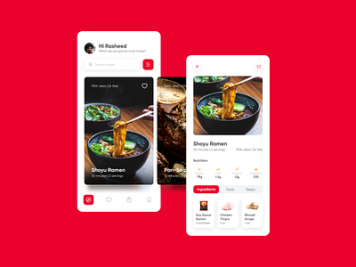 Cooking App app concept design figma interface mobile ui