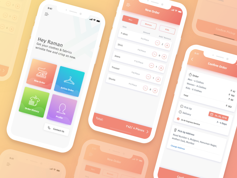 Laundry App Design by Raman Sharma on Dribbble