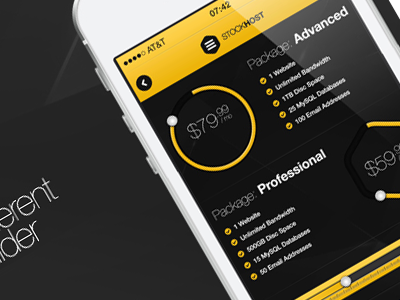 Stock Host - iPhone App User Interface apple clean flat interface ios iphone mobile mockup photoshop psd retina ui