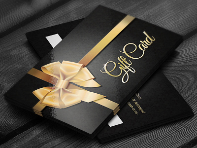 Elegant Golden Gift Cards cmyk coupon discount gift card golden loyalty luxury photoshop print professional psd