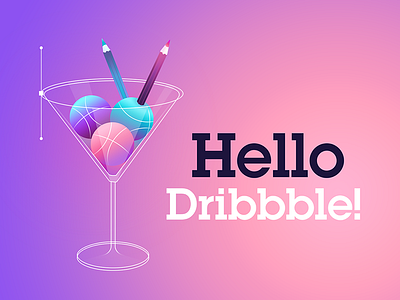 Hello Dribbble! debut dessert glass hello ice cream pencil sweet