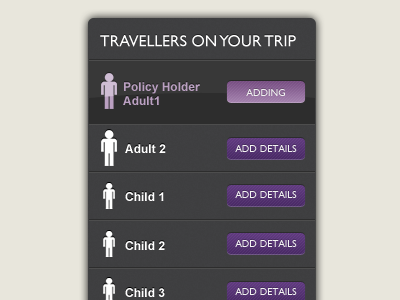 Travelupdate form insurance travel traveller ui update