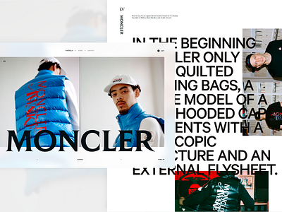 Fashion Concept - Moncler branding fashion landing page light minimal simple type typography web website white