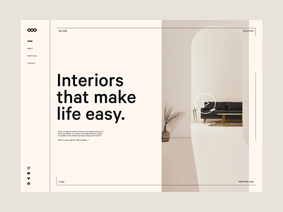 Interior Studio Concept branding concept design homepage interior landing page light minimal product simple site typography web website