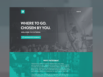 Fatsoma Homepage Concept 2 events fatsoma flat green homepage landing page tickets ui ux web