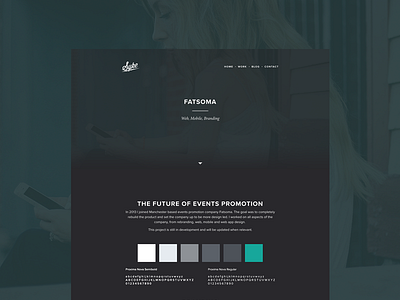 Syke - Personal Site Project Page + Site Launch dark fatsoma flat launch portfolio project simple ui web website