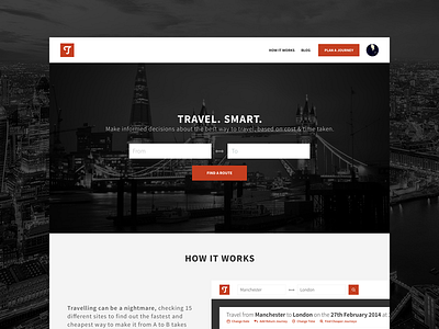 Travellerr Concept concept flat landing project red search simple travel ui web