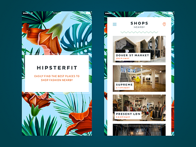Hipsterfit brotherhood design floral flowers hipster ios iphone shopping ui ux
