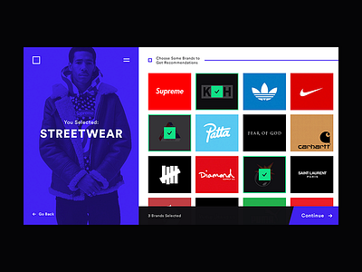 Style Recommendations brand ecommerce fashion product recommendations store streetwear style ui ux wardrobe web