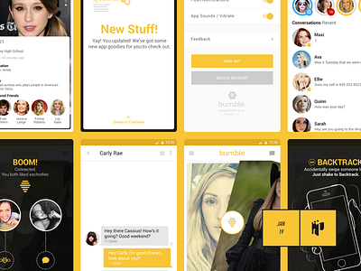 Throwback: Bumble android app bumble dating design flat minimal product simple throwback ui ux