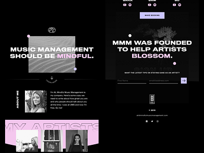 Mindful Music Management - Web Concept by Jamie Syke on Dribbble