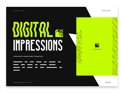 Digital Impressions - Concept book contemporary cover design landing page website
