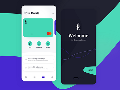 Spartan Bank - Concept 1 app banking branding cards concept daily design finance fintech investment ios iphone simple ui ui kit ui8