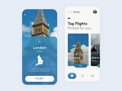 Destinations Flight App app cities city design destination flight flights guide ios iphone london minimal paris travel ui