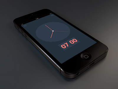 Tick Tock alarm app blue clock flat ios iphone minimalistic red simple ui