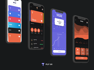 Fly UI Kit - Out Now! app bank banking card cash ios iphone money product typography ui ui kit ui8 ux vector
